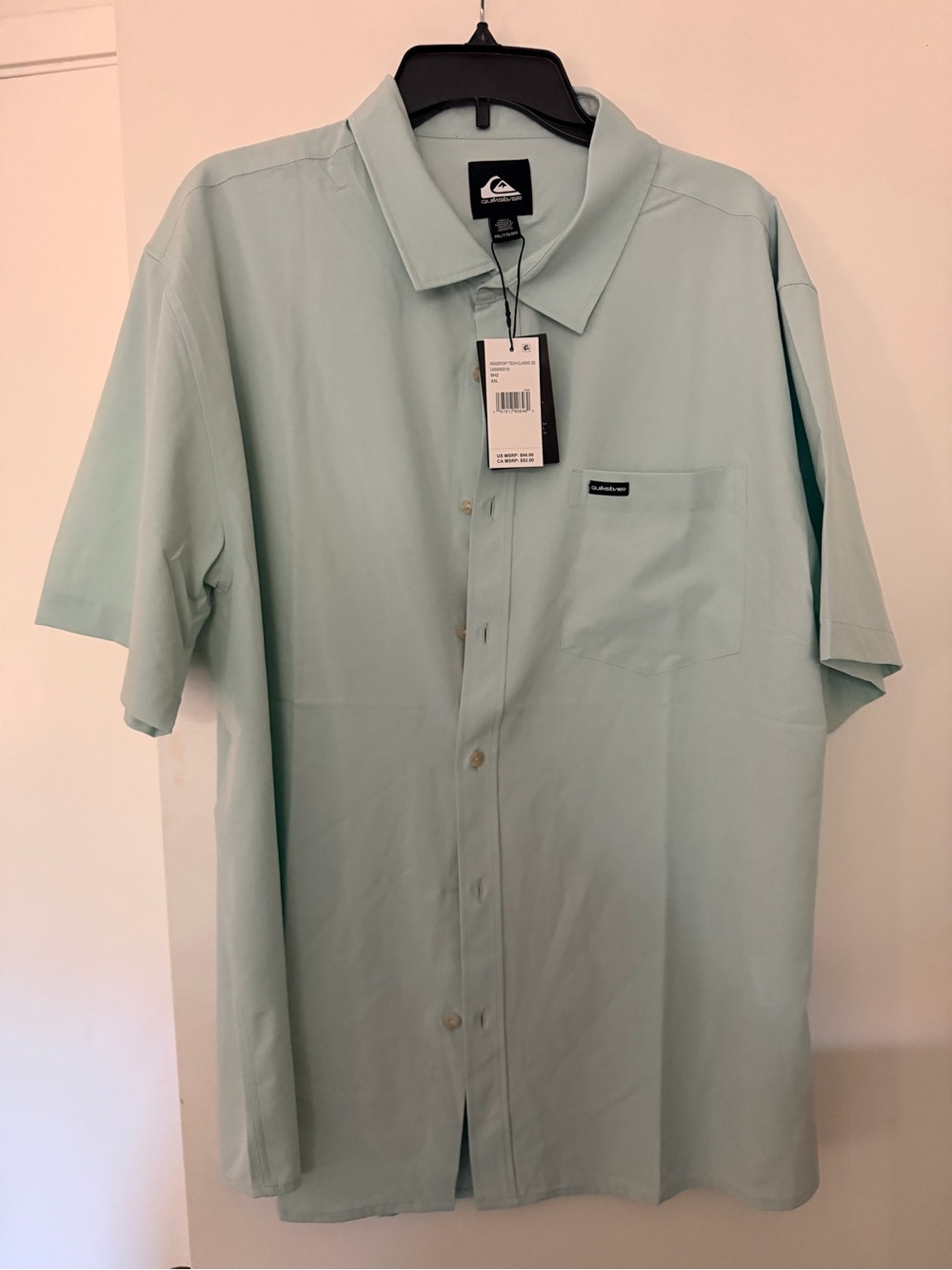 Quiksilver Men's Short-Sleeve Button-Down Shirt - Mint